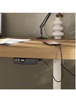 Mesa Com Regulagem De Altura Elétrica Para Escritório Home Office Aurum A02 Olmo - Lyam Decor