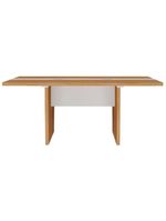 Mesa De Reunião Para Escritório Com 02 Tomadas 179cm Unik A02 Freijó Branco - Lyam Decor