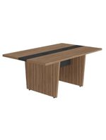 Mesa De Reunião Para Escritório Com 02 Tomadas 179cm Unik A02 Nogal Preto - Lyam Decor