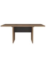 Mesa De Reunião Para Escritório Com 02 Tomadas 179cm Unik A02 Nogal Preto - Lyam Decor