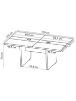 Mesa De Reunião Para Escritório Com 02 Tomadas 179cm Unik A02 Nogal Preto - Lyam Decor