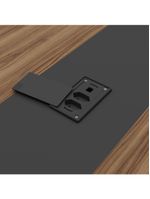 Mesa De Reunião Para Escritório Com 02 Tomadas 179cm Unik A02 Nogal Preto - Lyam Decor