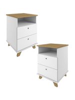 Kit 02 Gaveteiros Para Escritório Home Office 2 Gavetas Diem A02 Olmo Branco - Lyam Decor