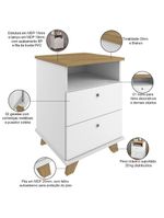 Kit 02 Gaveteiros Para Escritório Home Office 2 Gavetas Diem A02 Olmo Branco - Lyam Decor