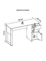 Escrivaninha Mesa Computador Escritório Meta Marrom Caemmun
