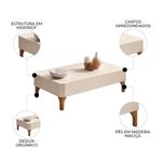Mesa De Centro Baixa Para Sala Pé Madeira Thalia Off White H01 - Mpozenato