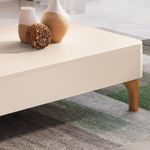 Mesa De Centro Baixa Para Sala Pé Madeira Thalia Off White H01 - Mpozenato