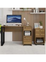 Kit Conjunto Escritório Mesa E Gaveteiro Marrom Sky Caemmun