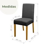 Kit 4 Cadeiras De Jantar Estofadas Madeira Maciça Multimóveis Cr15021 Madeirado-Preto
