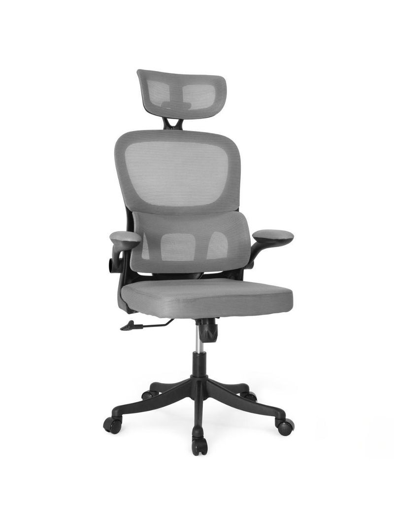 Kit 2 Cadeiras De Escritório Executiva Viena Com Regulagem De Altura - Cinza/preto