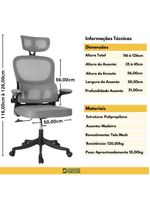 Kit 2 Cadeiras De Escritório Executiva Viena Com Regulagem De Altura - Cinza/preto
