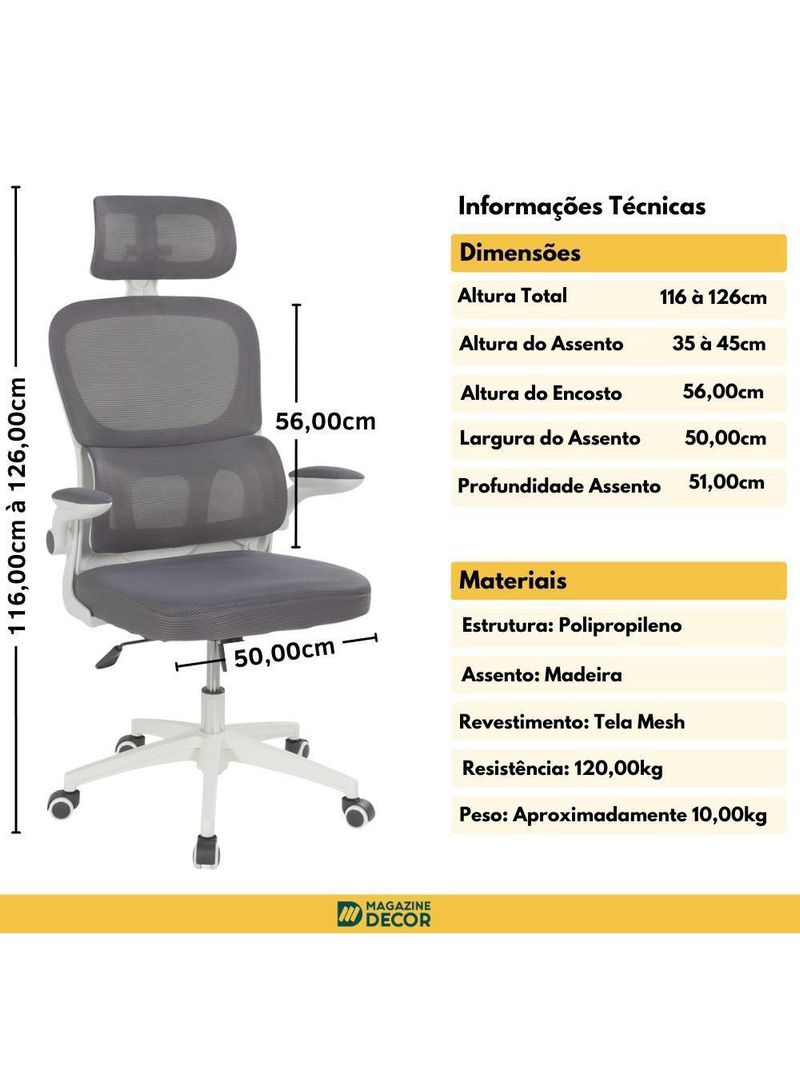 Kit 8 Cadeiras De Escritório Executiva Viena Com Regulagem De Altura - Cinza