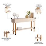 Aparador Sala De Estar 136cm Com Prateleira Janis Off White H01 - Mpozenato