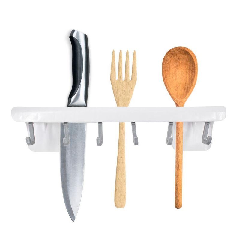 Organizador De Cozinha Porta Utensílios De Parede Talheres Facas Com Ganchos