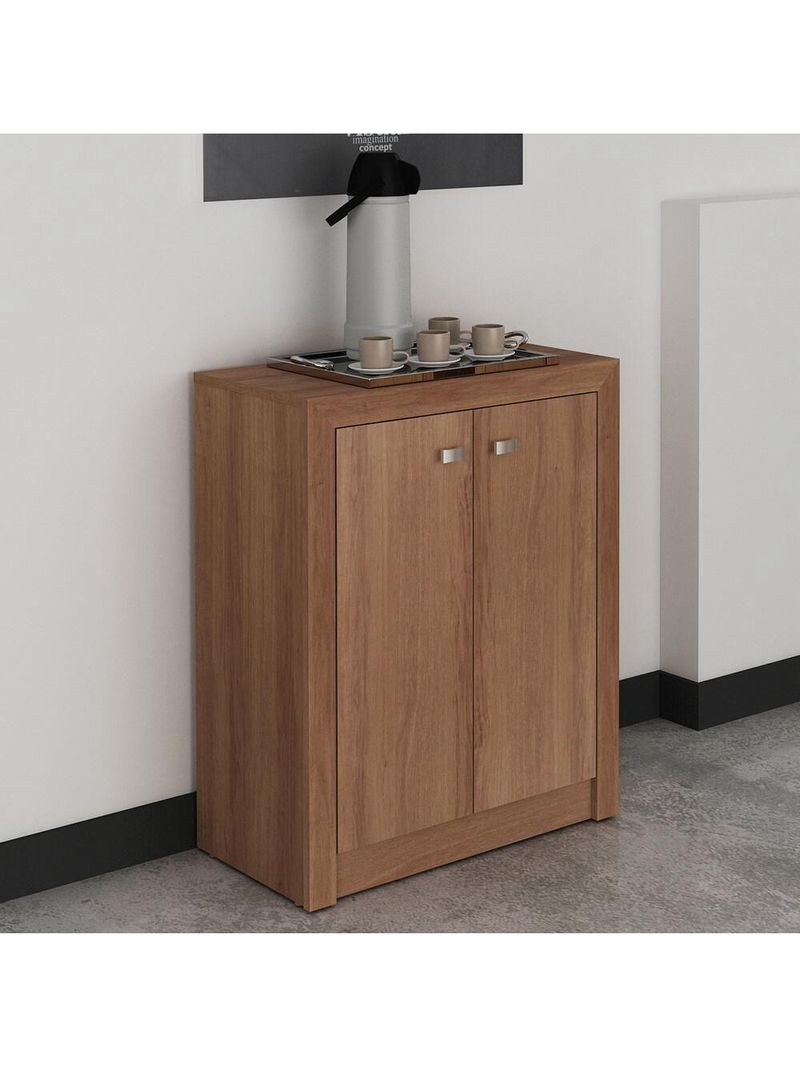 Balcão Escritório Com 2 Portas Multimóveis Cr25013 Amendoa