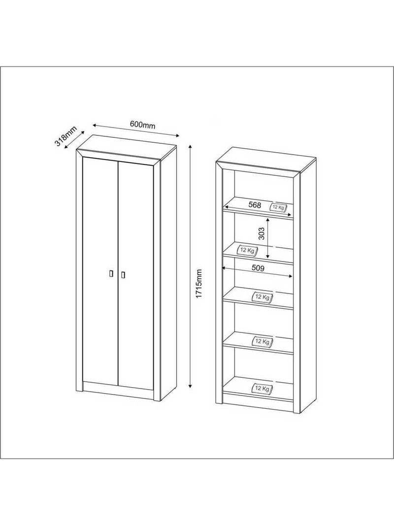 Armário Escritório Com 2 Portas Multimóveis Cr25015 Amendoa