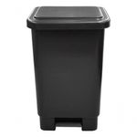 Kit 3 Lixeiras com Tampa Lixeira Retangular 50L Polipropileno Preto