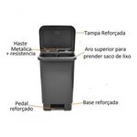 Kit 3 Lixeiras com Tampa Lixeira Retangular 50L Polipropileno Preto