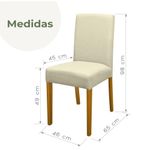Kit 6 Cadeiras De Jantar Estofadas Madeira Maciça Multimóveis Cr15023 Madeirado-Bege