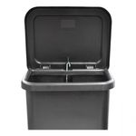 Kit 3 Lixeiras com Tampa Lixeira Retangular 50L Polipropileno Preto