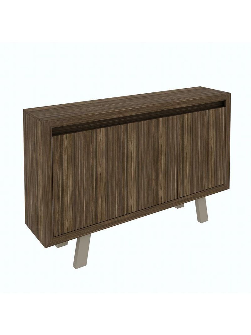 Balcão Escritório Com 3 Portas Cr25028 Nogal/Fendi