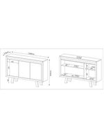 Balcão Escritório Com 3 Portas Cr25028 Nogal/Fendi