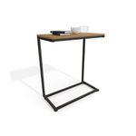 Mesa Lateral para Sala LI025 Retangular MDP Aço 50CM Canela Preto