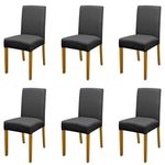 Kit 6 Cadeiras De Jantar Estofadas Madeira Maciça Multimóveis Cr15023 Madeirado-Preto