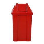 Kit 3 Lixeira Plástica Cesto Quadrado com Tampa Vai e Vem 60L Vermelho