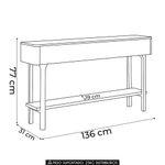 Aparador Sala De Estar 136cm Com Prateleira Fiero Off White - Hb Móveis