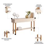 Aparador Sala De Estar 136cm Com Prateleira Fiero Off White - Hb Móveis