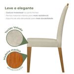 Kit 6 Cadeiras De Jantar Estofadas Madeira Maciça Multimóveis Cr15022 Madeirado-Bege