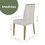 Kit 6 Cadeiras De Jantar Estofadas Madeira Maciça Multimóveis Cr15022 Madeirado-Bege