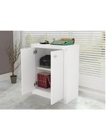 Balcão Escritório Com 2 Portas Multimóveis Cr25013 Branco