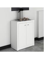 Balcão Escritório Com 2 Portas Multimóveis Cr25013 Branco