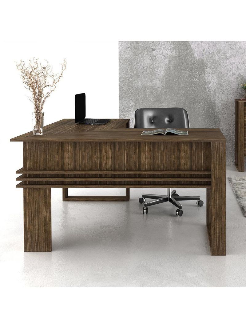 Mesa Escritório De Canto Multimóveis Vcr25042 Nogal Nogal