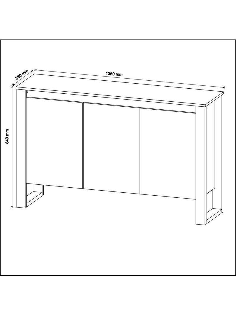 Balcão Escritório Com 3 Portas Multimóveis Cr25044 Branco