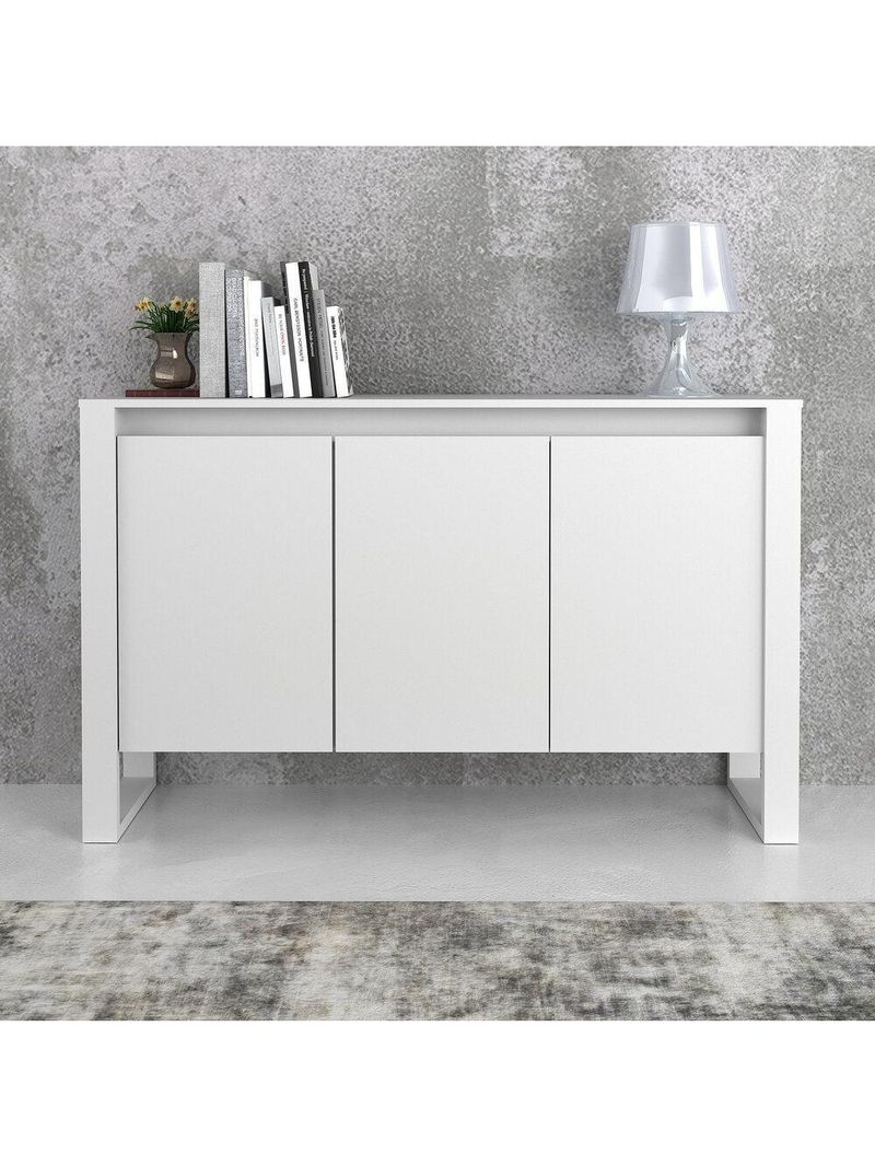 Balcão Escritório Com 3 Portas Multimóveis Cr25044 Branco