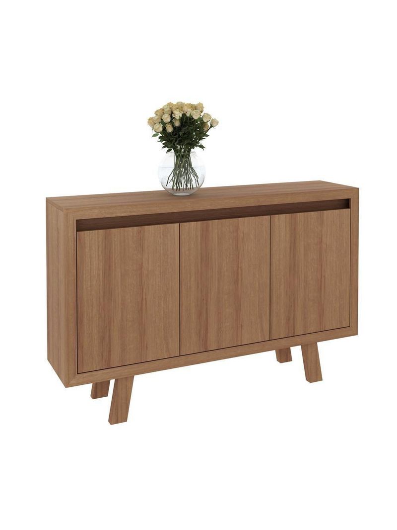 Balcão Escritório Com 3 Portas Multimóveis Cr25028 Amendoa