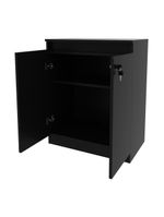 Balcão Escritório Com Chave Multimóveis Cr25046 Preto