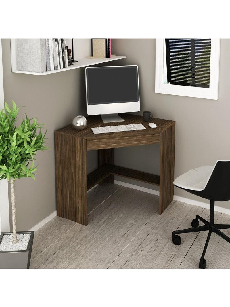 Mesa Escritório De Canto Multimóveis Vcr25064 Nogal