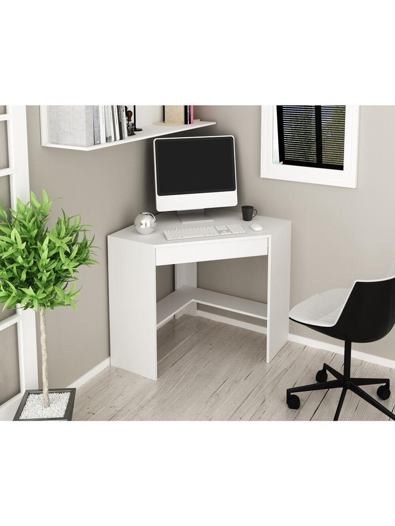 Mesa Escritório De Canto Multimóveis Vcr25064 Branco