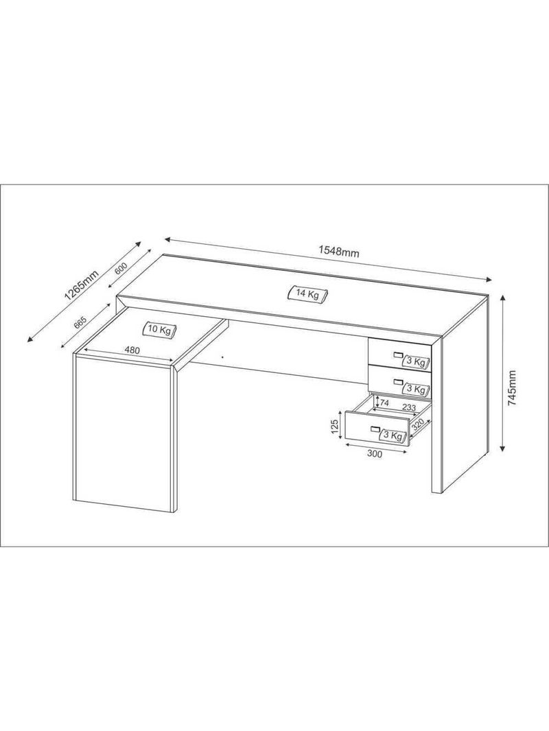 Mesa Escritório De Canto Multimóveis Vcr25016 Branco