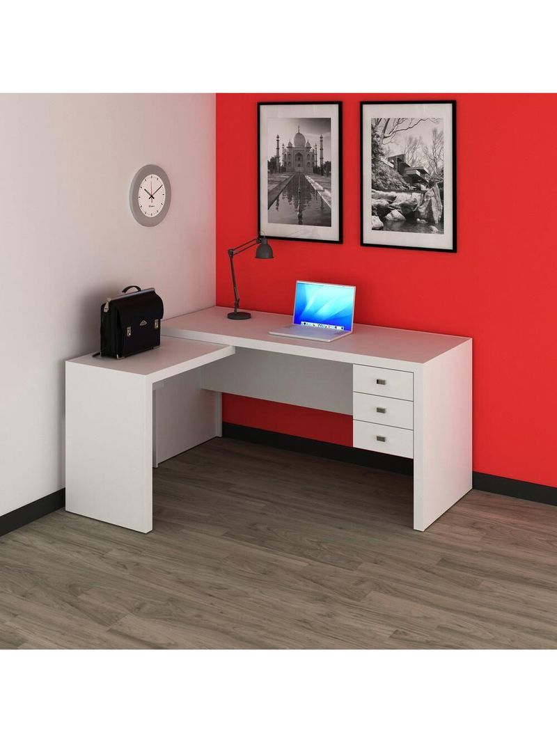 Mesa Escritório De Canto Multimóveis Vcr25016 Branco
