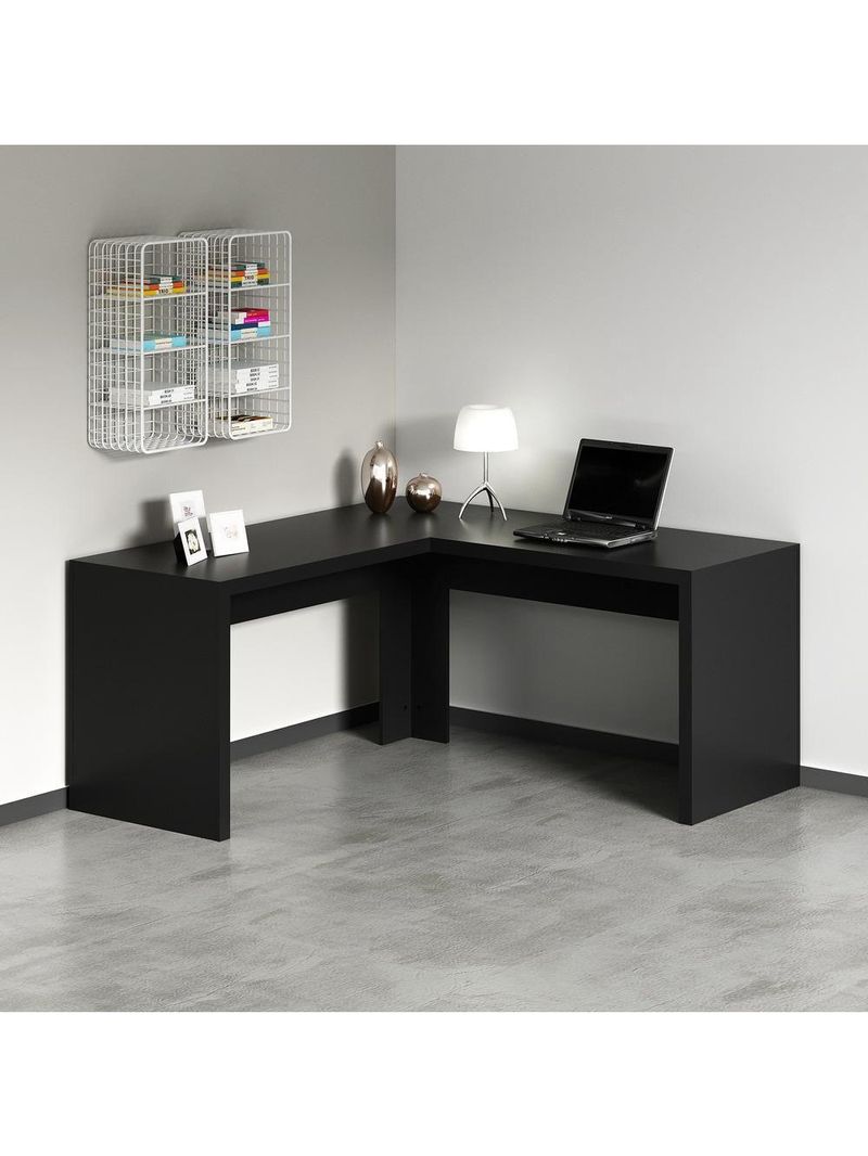 Mesa Escritório De Canto Multimóveis Vcr25024 Preto