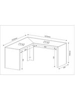 Mesa Escritório De Canto Multimóveis Vcr25024 Amêndoa
