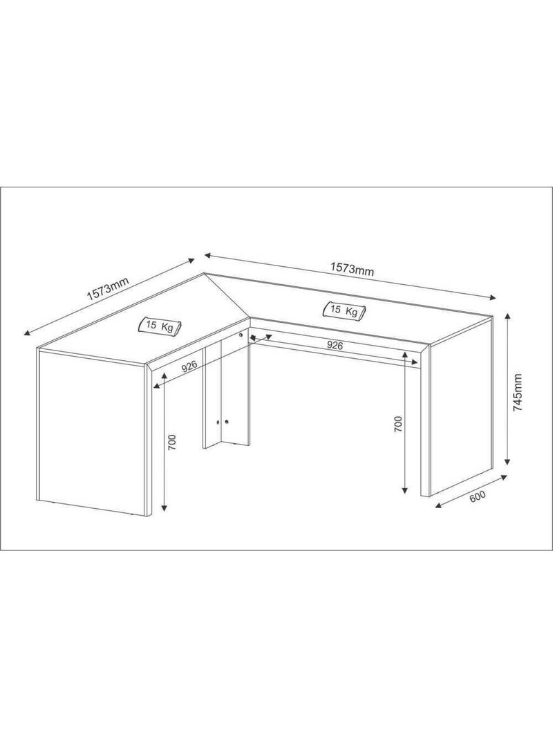 Mesa Escritório De Canto Multimóveis Vcr25024 Amêndoa