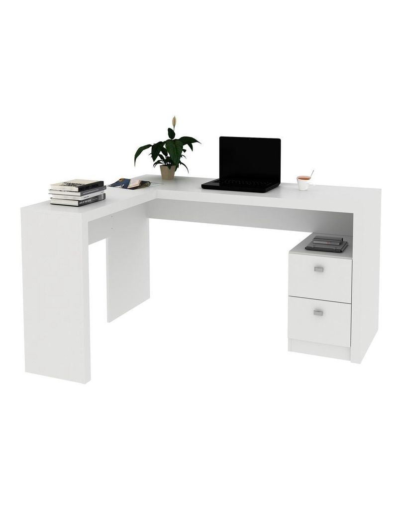 Mesa Escritório De Canto Com 2 Gavetas Multimóveis Vcr25032
