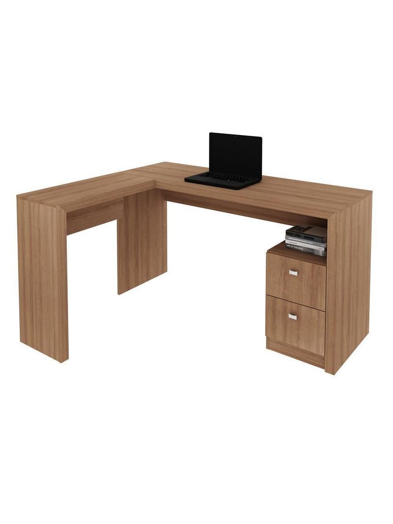 Mesa Escritório De Canto Com 2 Gavetas Multimóveis Vcr25032
