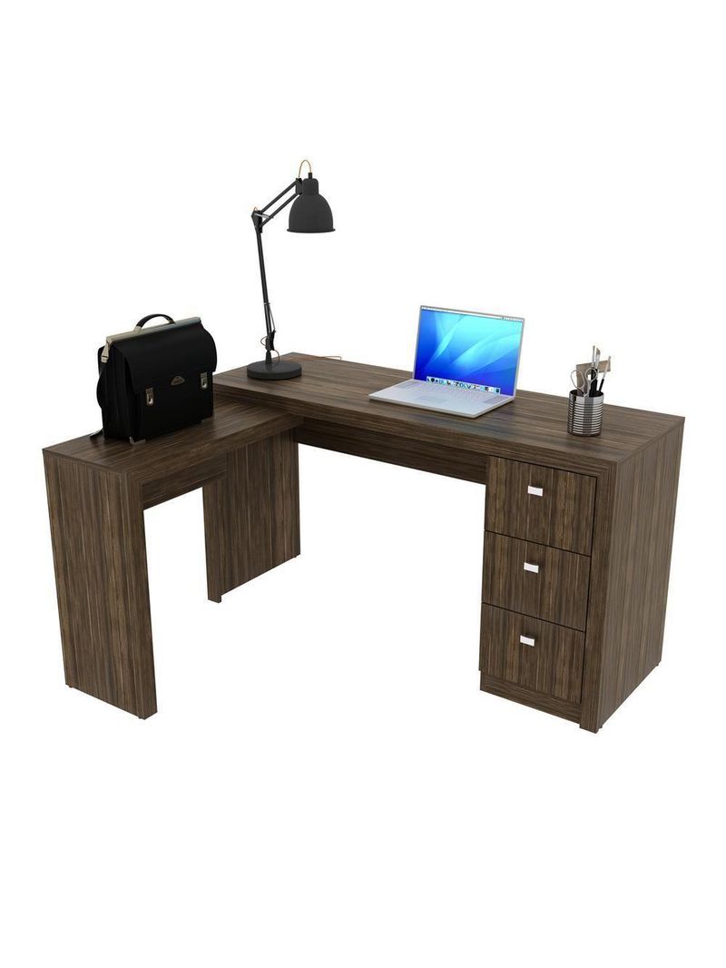 Mesa Escritório De Canto Multimóveis Vcr25011 Nogal